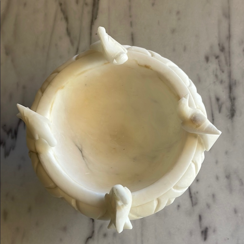 Elegant Cream Bowl with Bird Accents